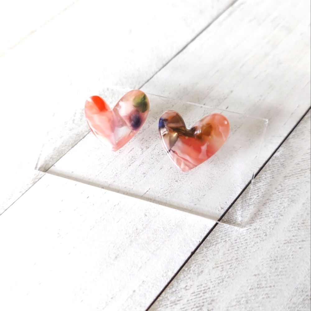 Clara Colorful Heart Studs 7